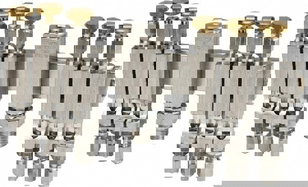 5/8-18 Outlet Thread, 1/4 Inlet Thread, Aluminum, Straight Valve, Oil Reservoir Needle Valve Manifold